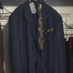 Big Men’s Navy Suit , Tie and Scarf